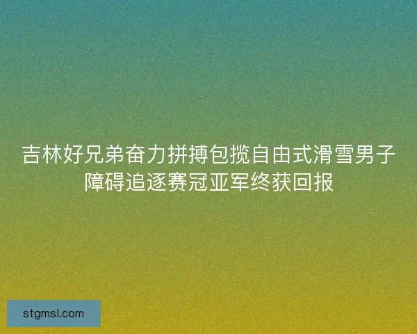 吉林好兄弟奋力拼搏包揽自由式滑雪男子障碍追逐赛冠亚军终获回报