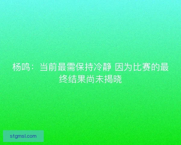 杨鸣：当前最需保持冷静 因为比赛的最终结果尚未揭晓